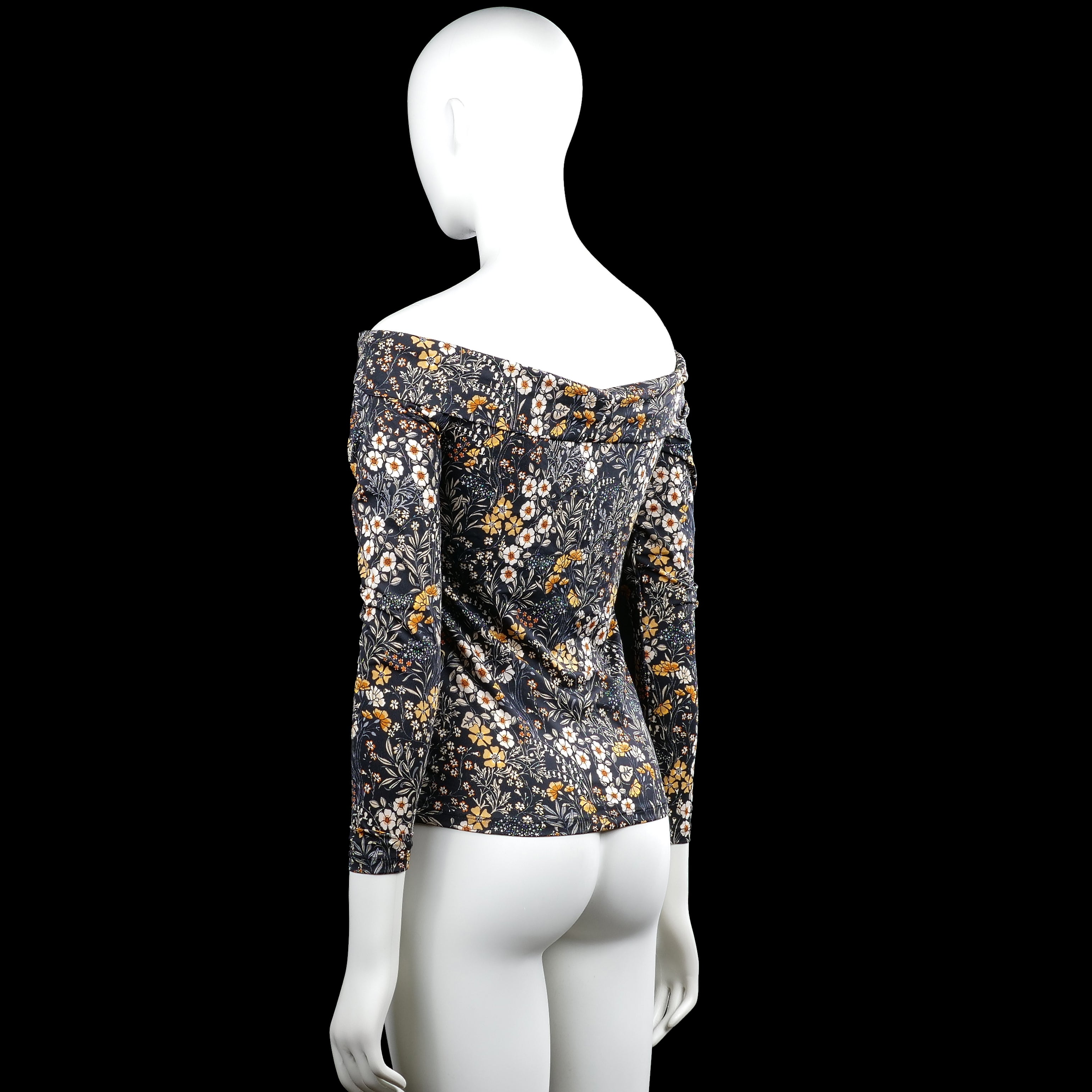 Long-sleeve top - Navy & White - Size S