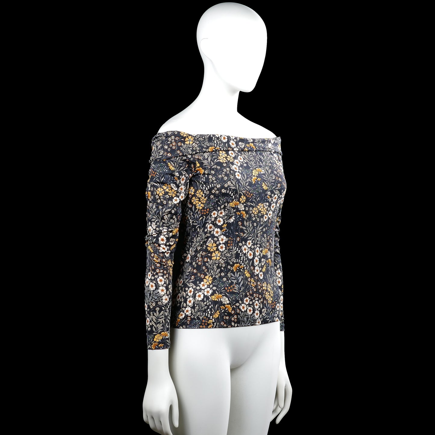 Long-sleeve top - Navy & White - Size S