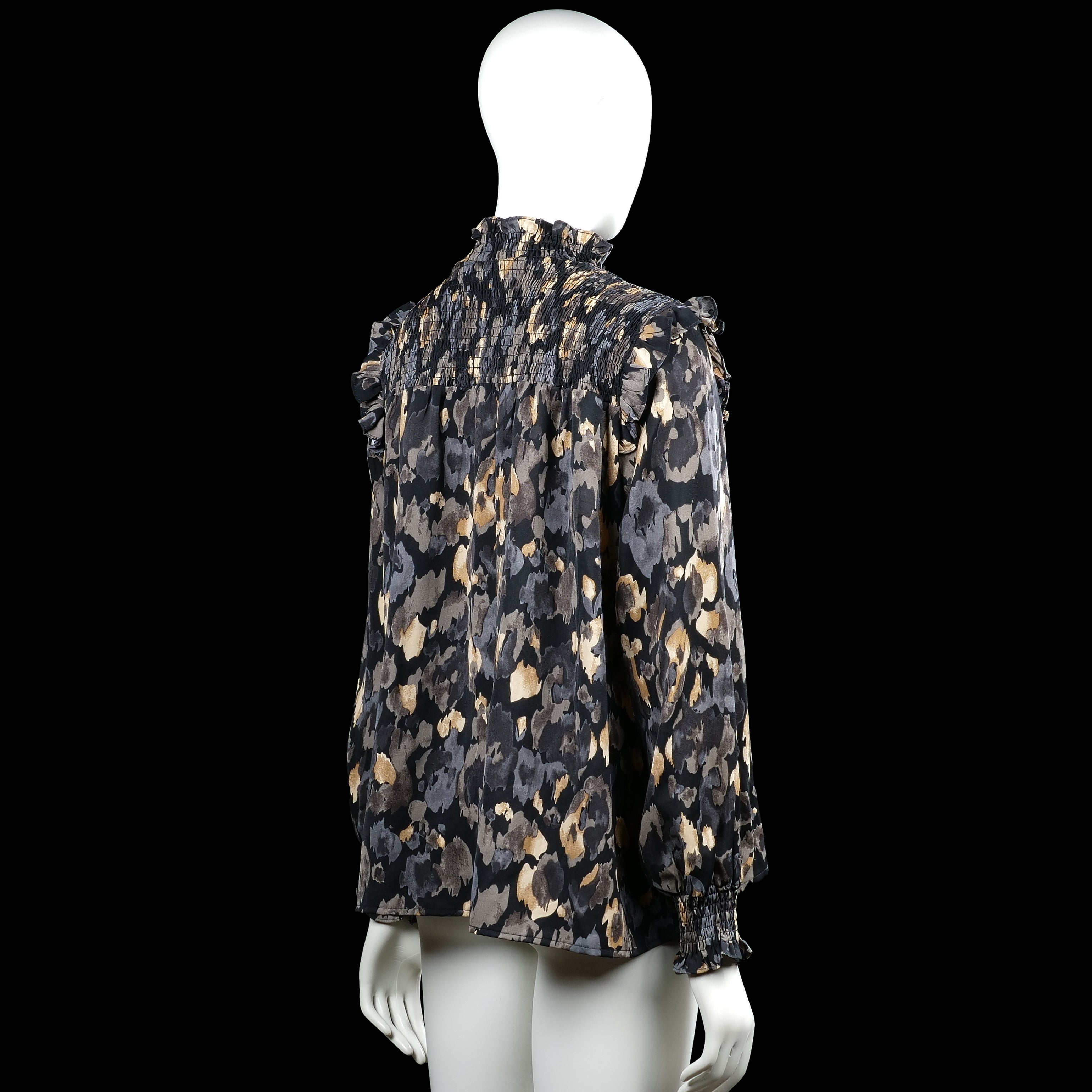 Blouse - Black & Gray - Size M, L