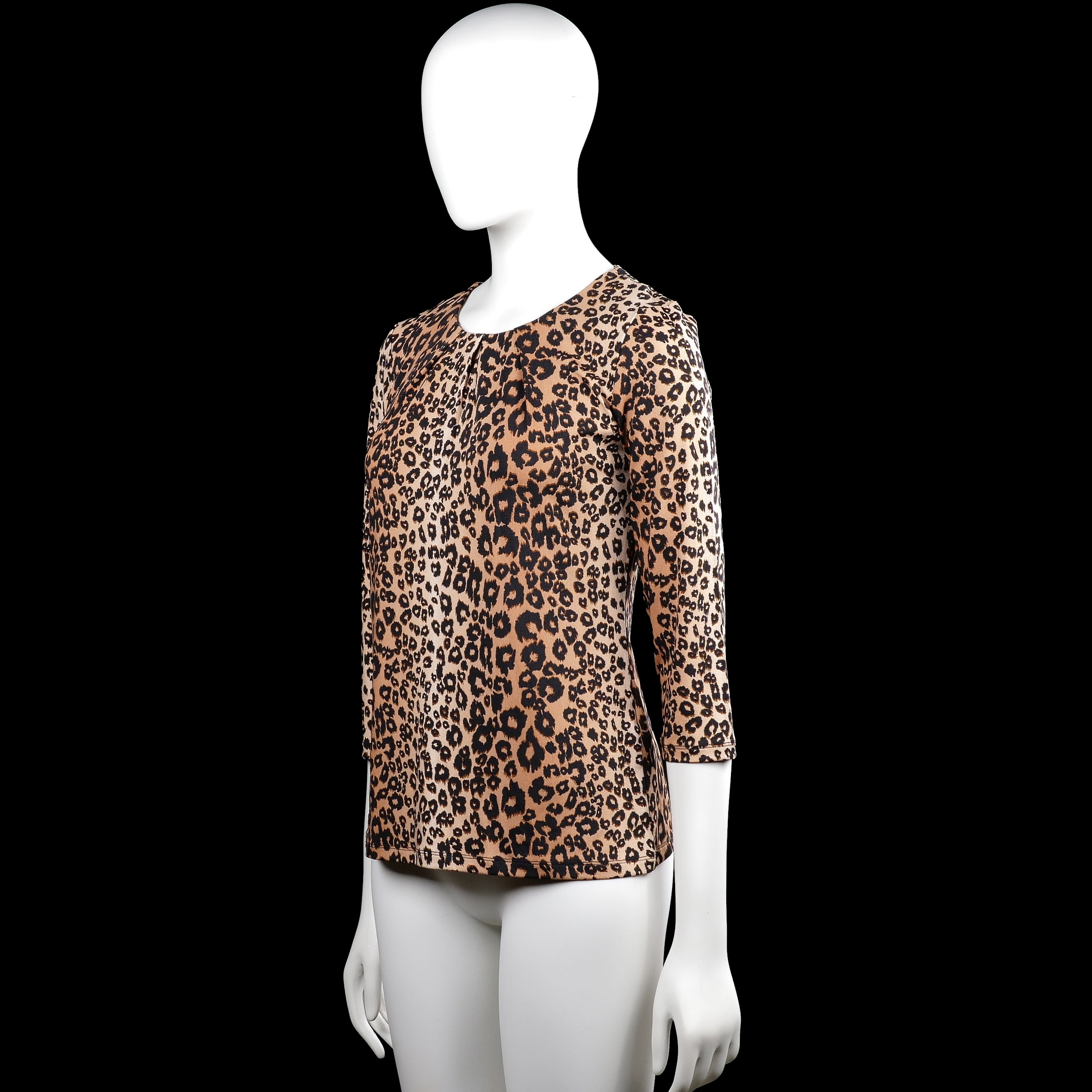 Long-sleeve top - Beige & Black - Size XS
