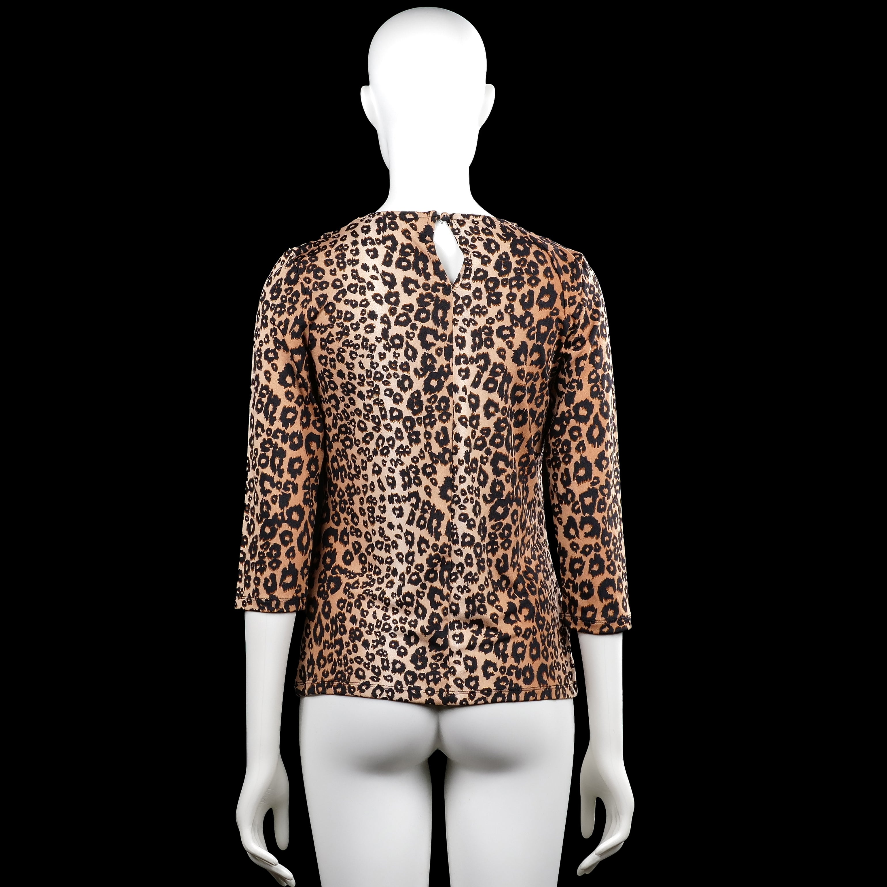 Long-sleeve top - Beige & Black - Size XS