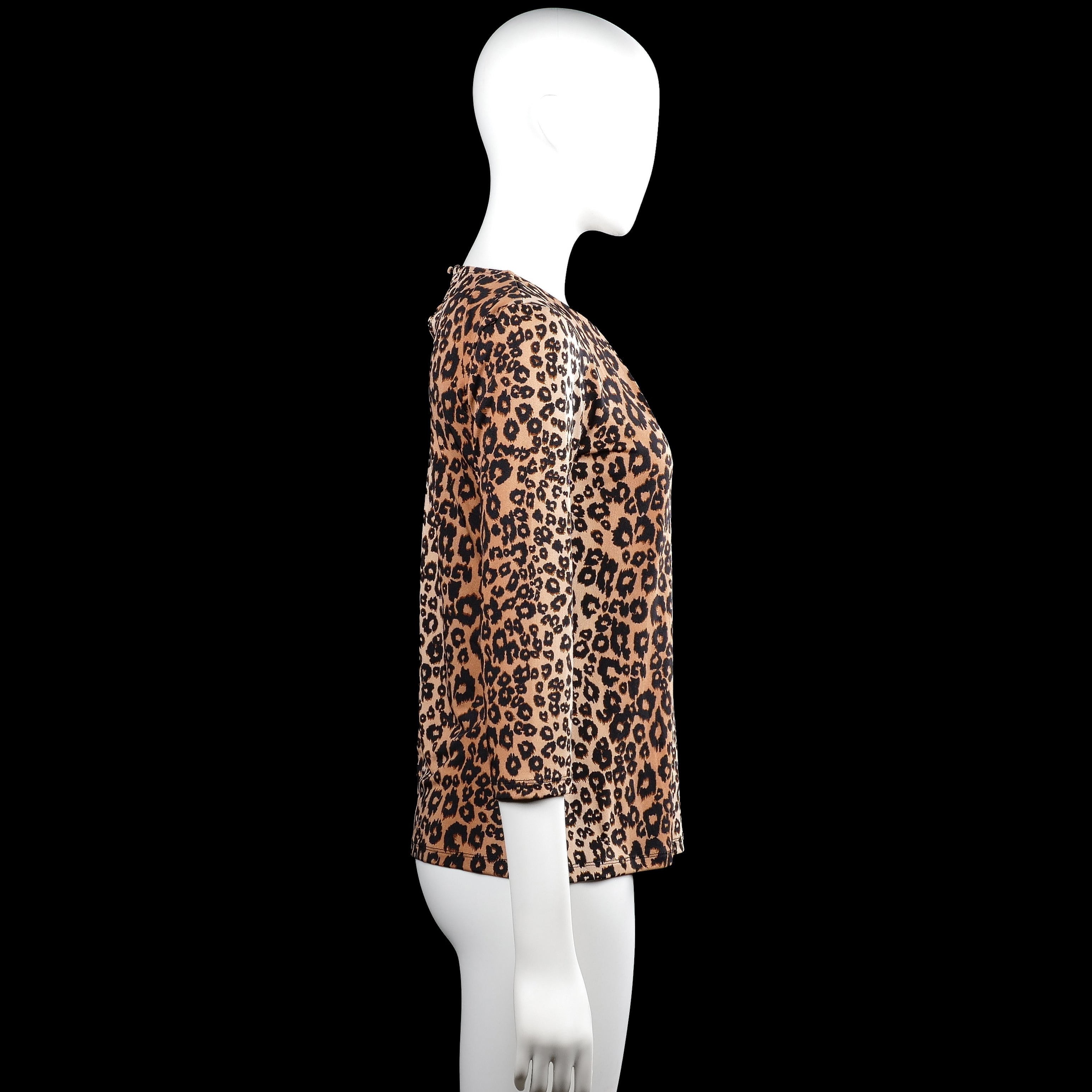 Long-sleeve top - Beige & Black - Size XS