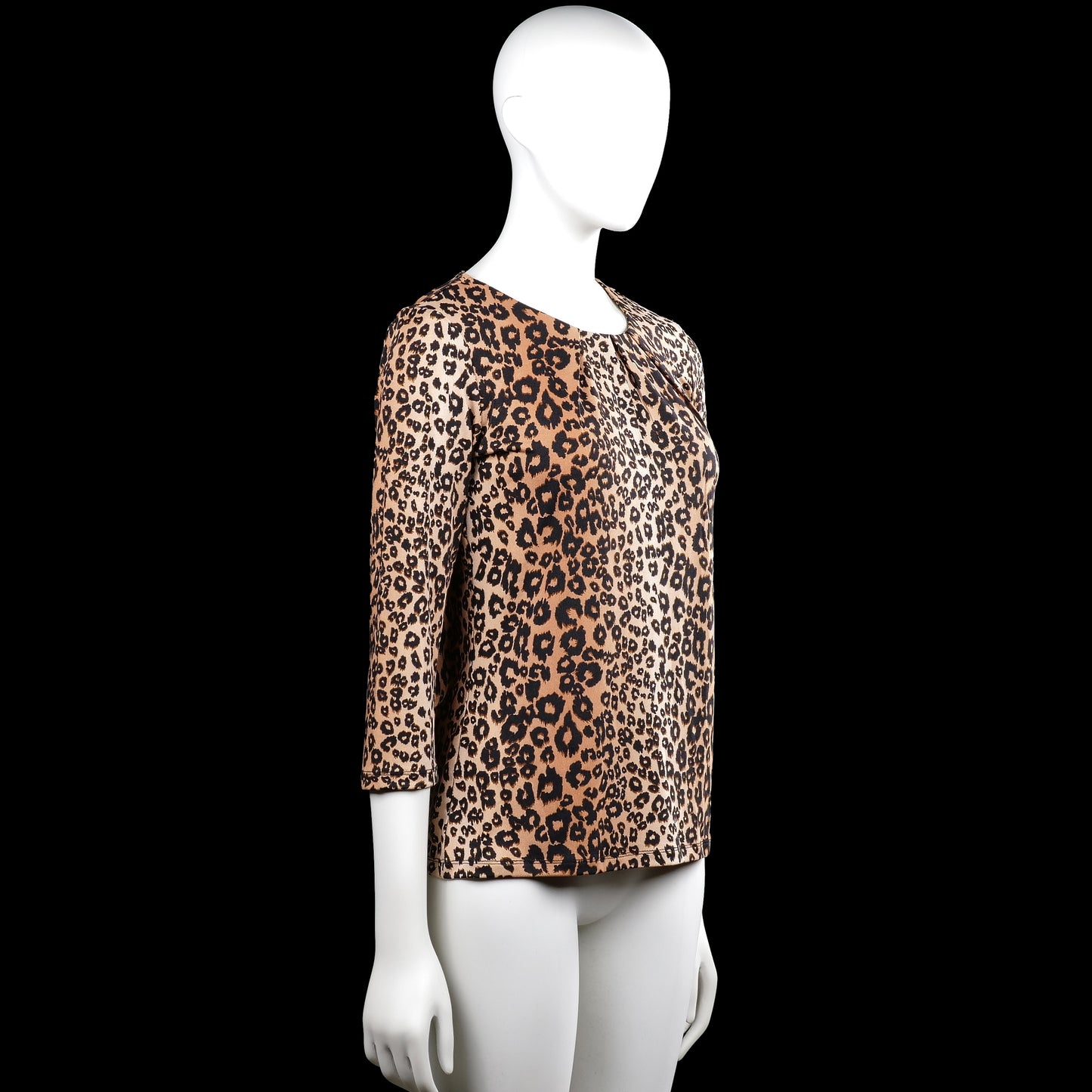 Long-sleeve top - Beige & Black - Size XS