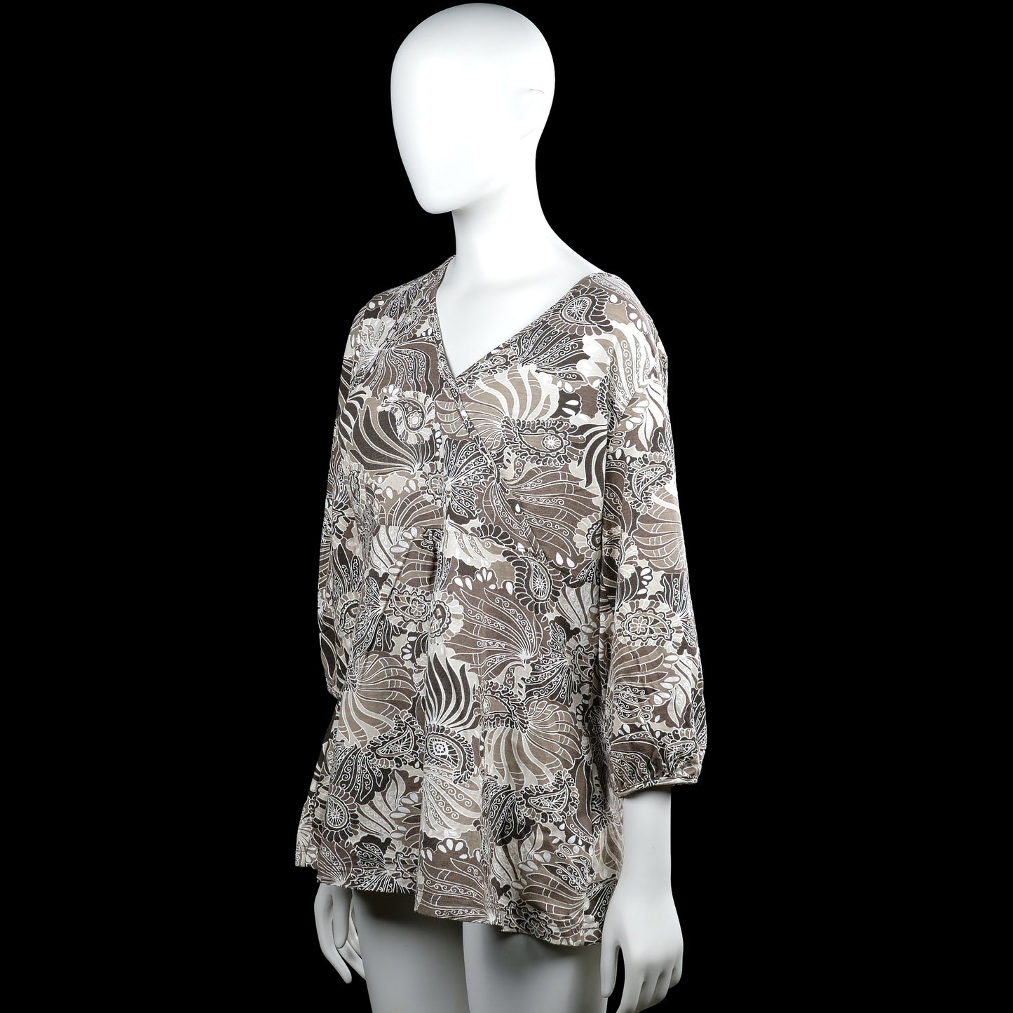 Tunic - Beige & Brown - Size 44