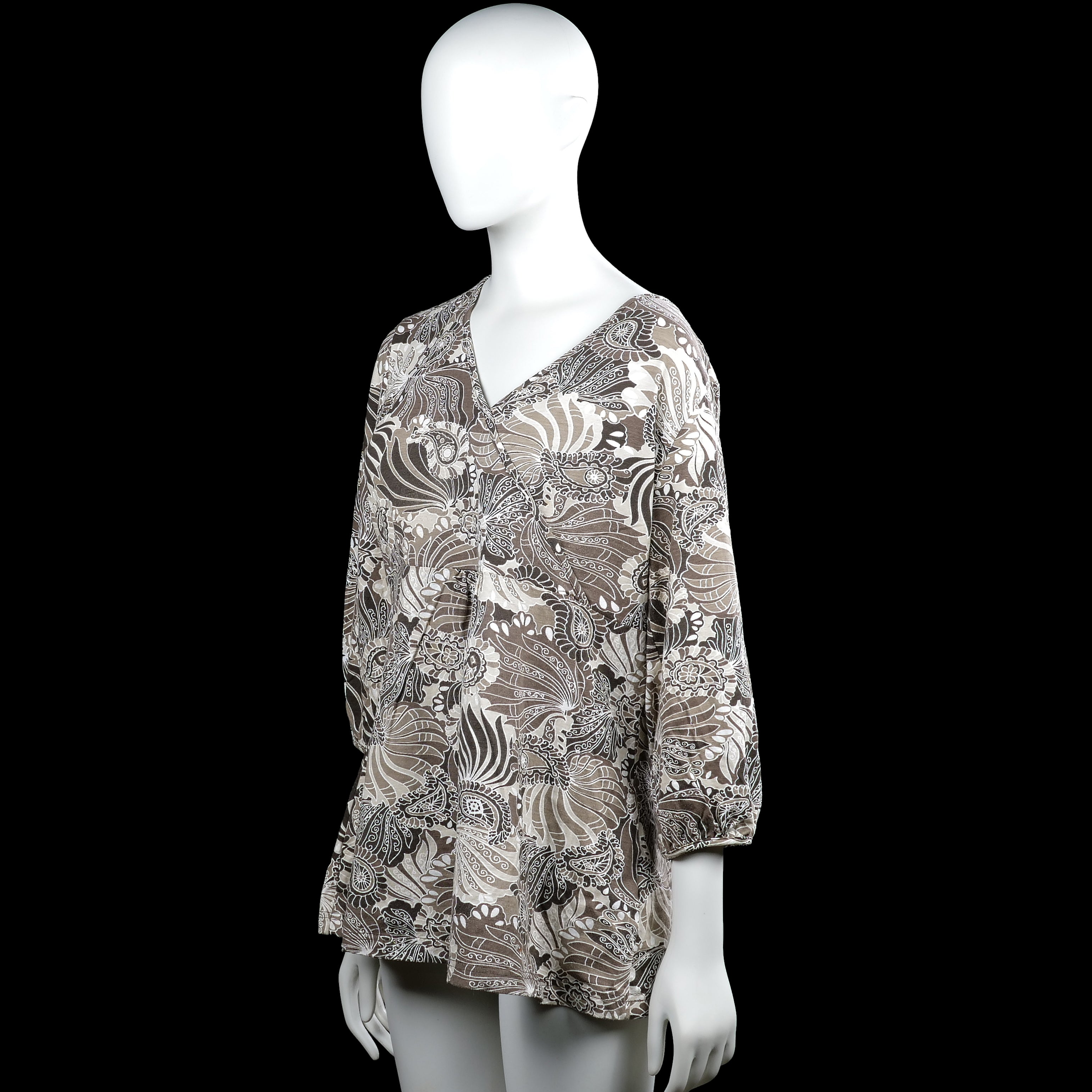 Tunic - Beige & Brown - Size 44