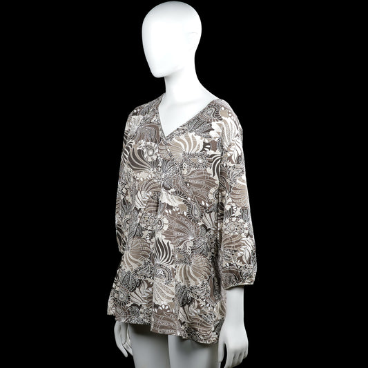 Tunic - Beige & Brown - Size 44