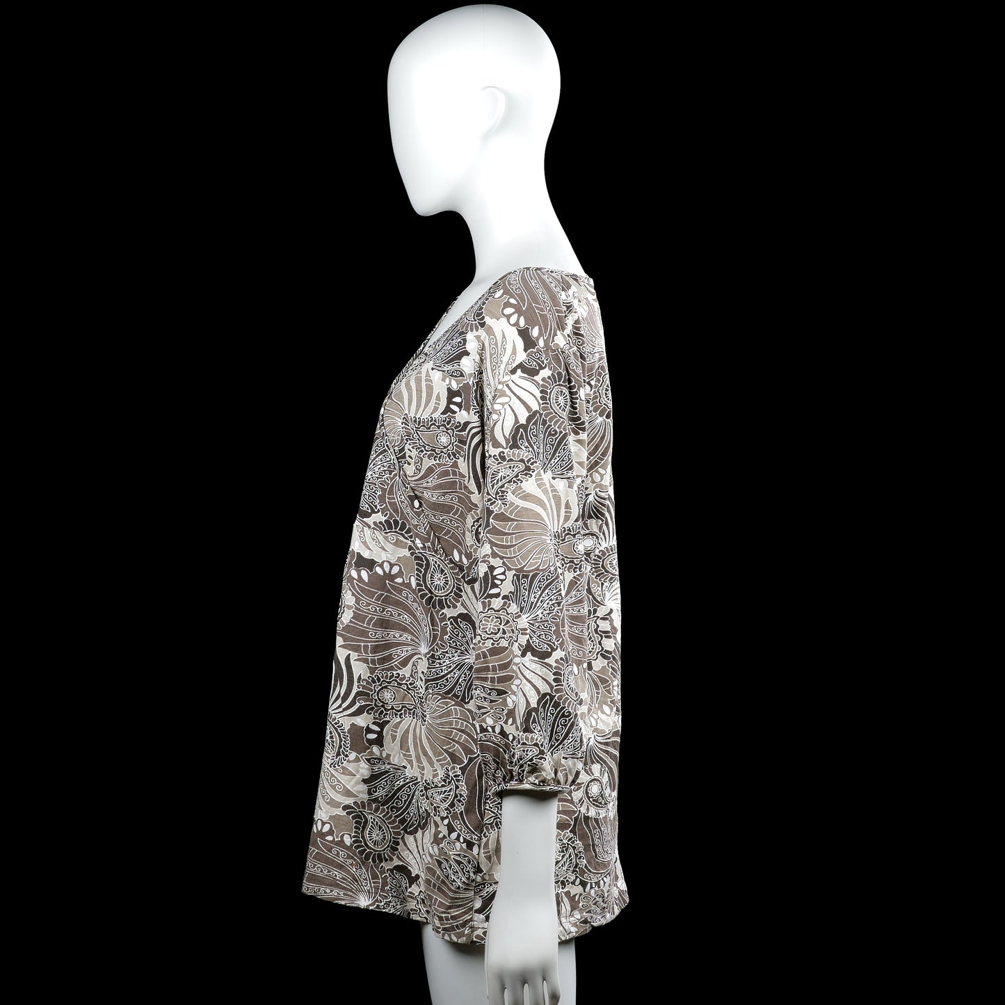 Tunic - Beige & Brown - Size 44