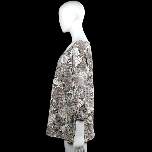 Tunic - Beige & Brown - Size 44