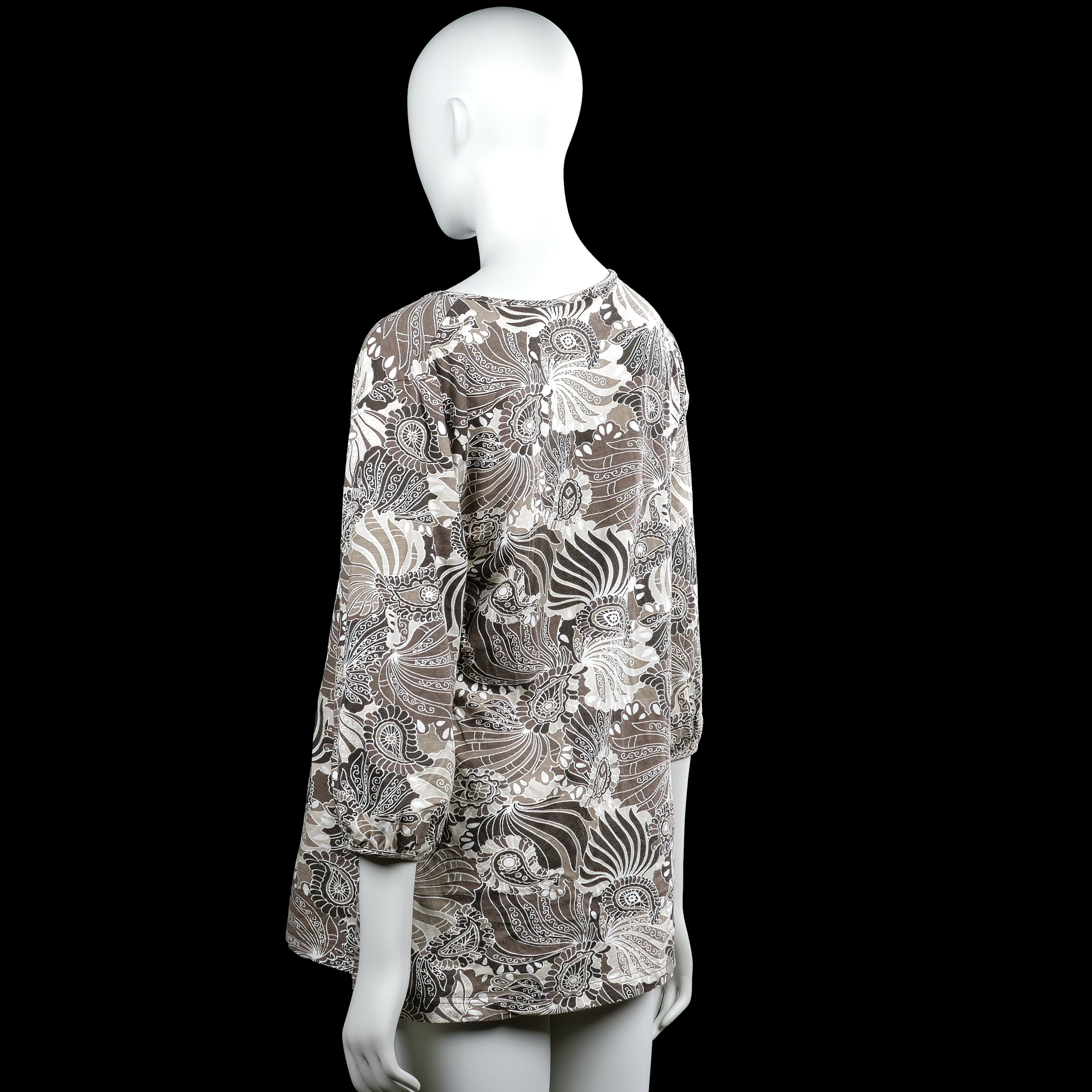 Tunic - Beige & Brown - Size 44
