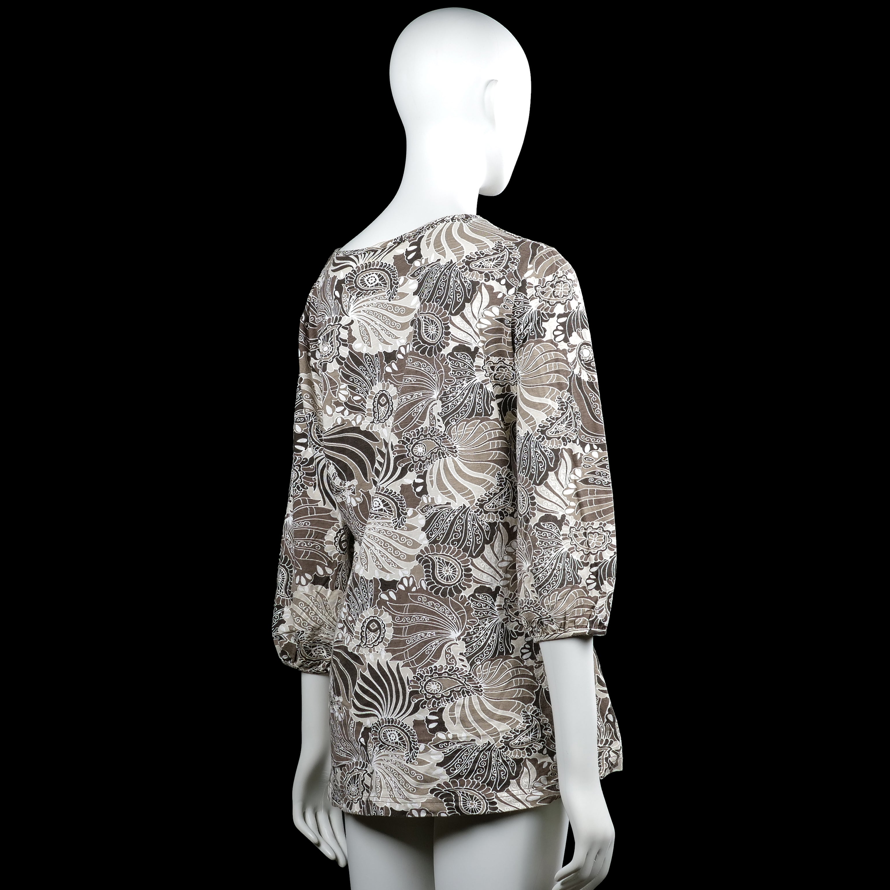 Tunic - Beige & Brown - Size 44