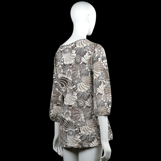 Tunic - Beige & Brown - Size 44