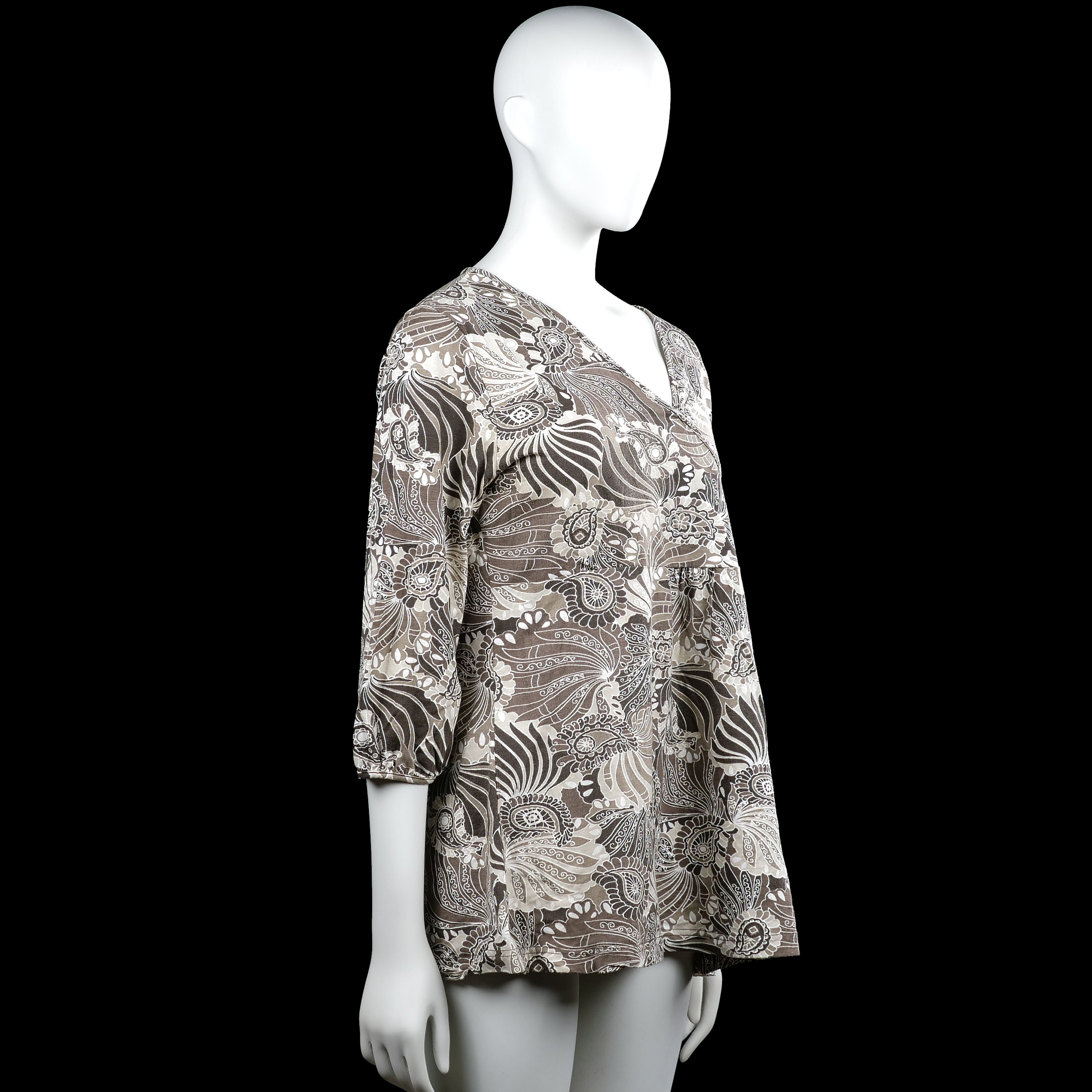 Tunic - Beige & Brown - Size 44