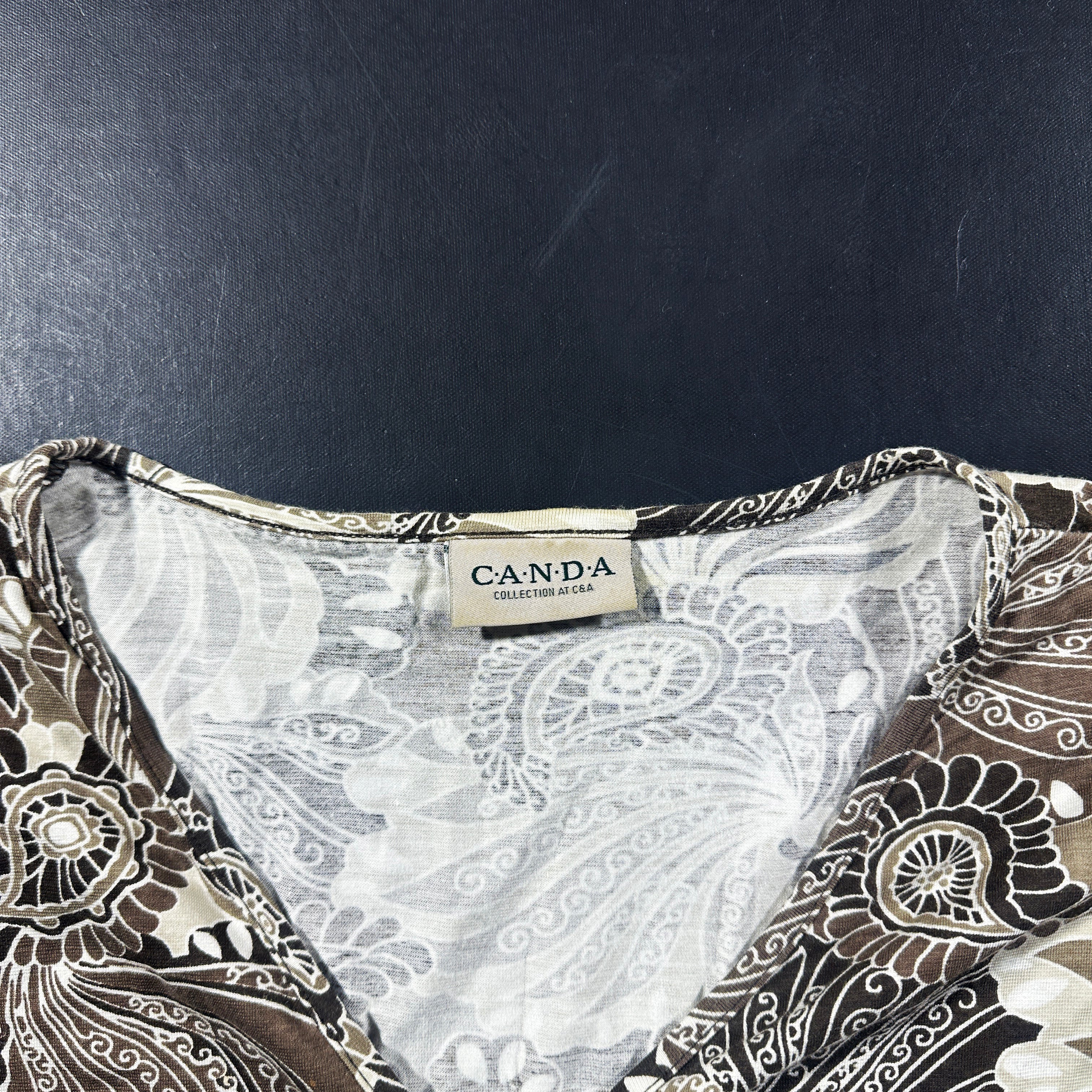 Tunic - Beige & Brown - Size 44