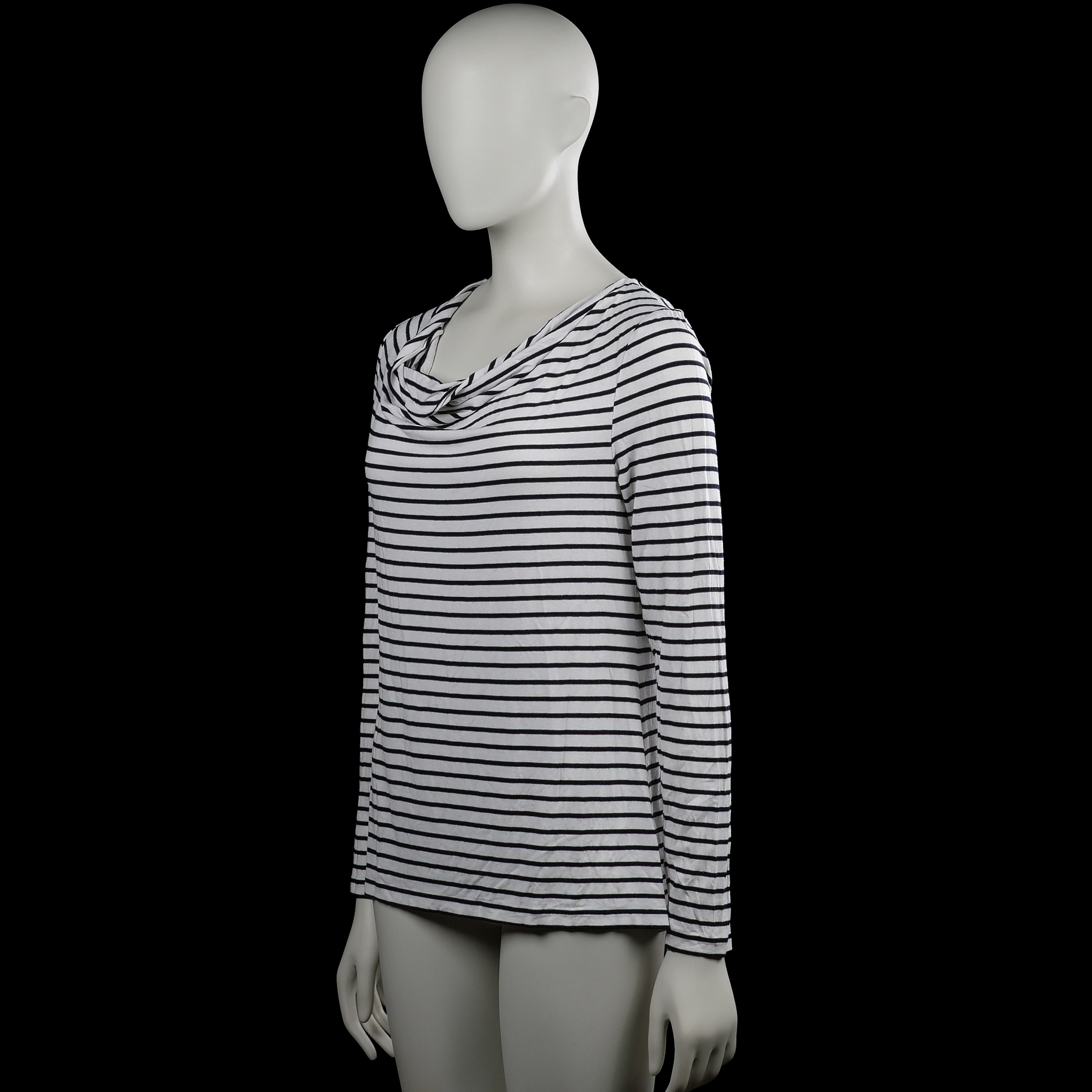 Long-sleeve top - White & Black - Size M