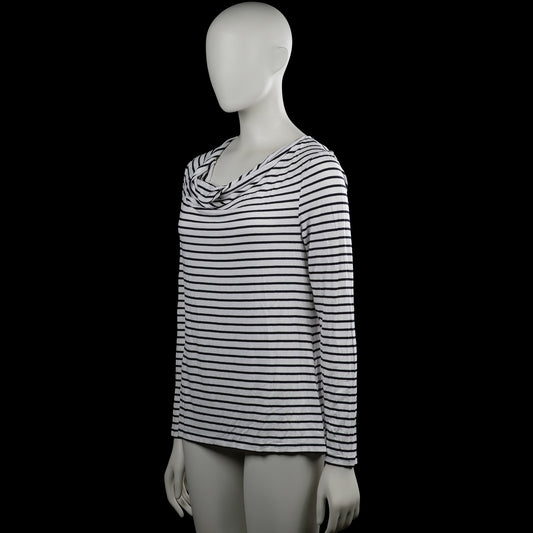 Long-sleeve top - White & Black - Size M