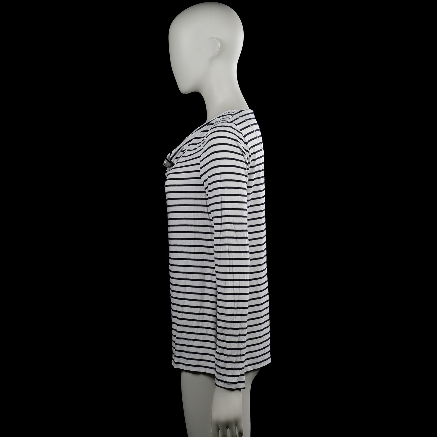 Long-sleeve top - White & Black - Size M