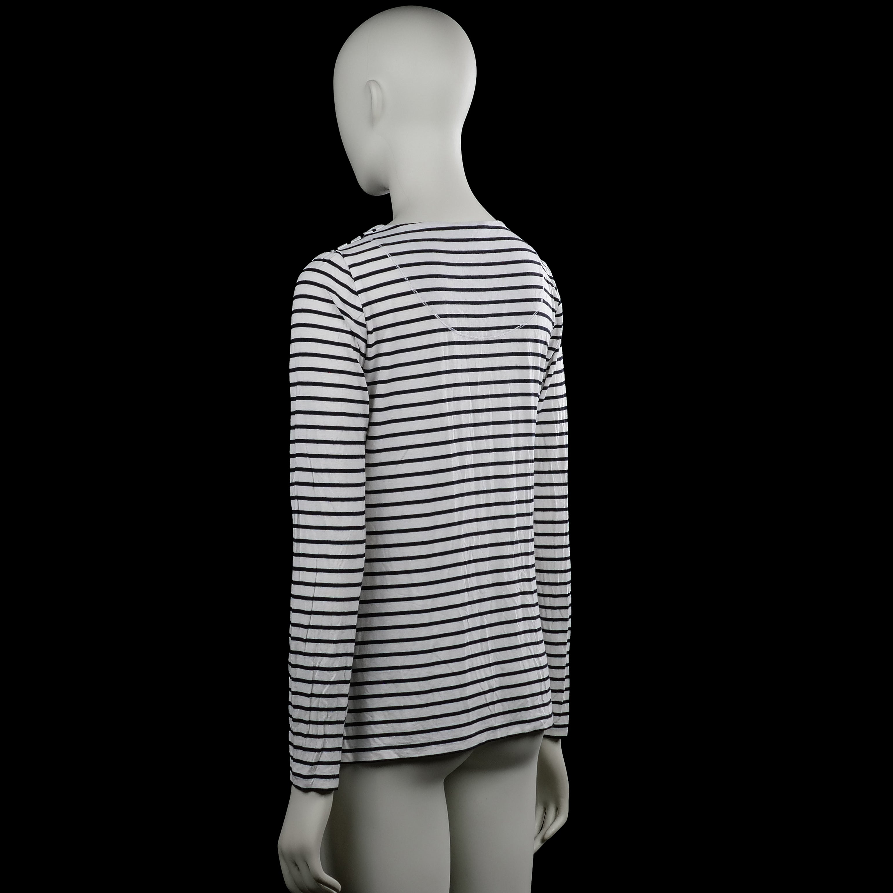 Long-sleeve top - White & Black - Size M