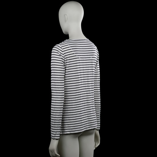 Long-sleeve top - White & Black - Size M