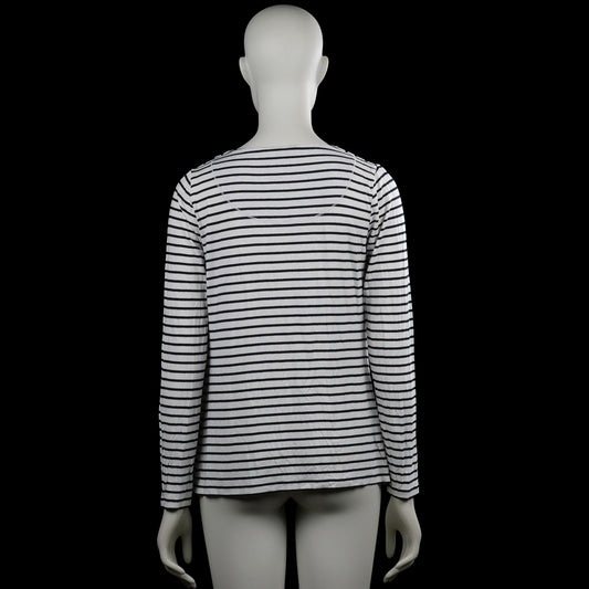 Long-sleeve top - White & Black - Size M