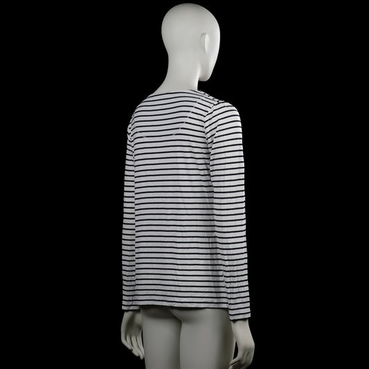 Long-sleeve top - White & Black - Size M