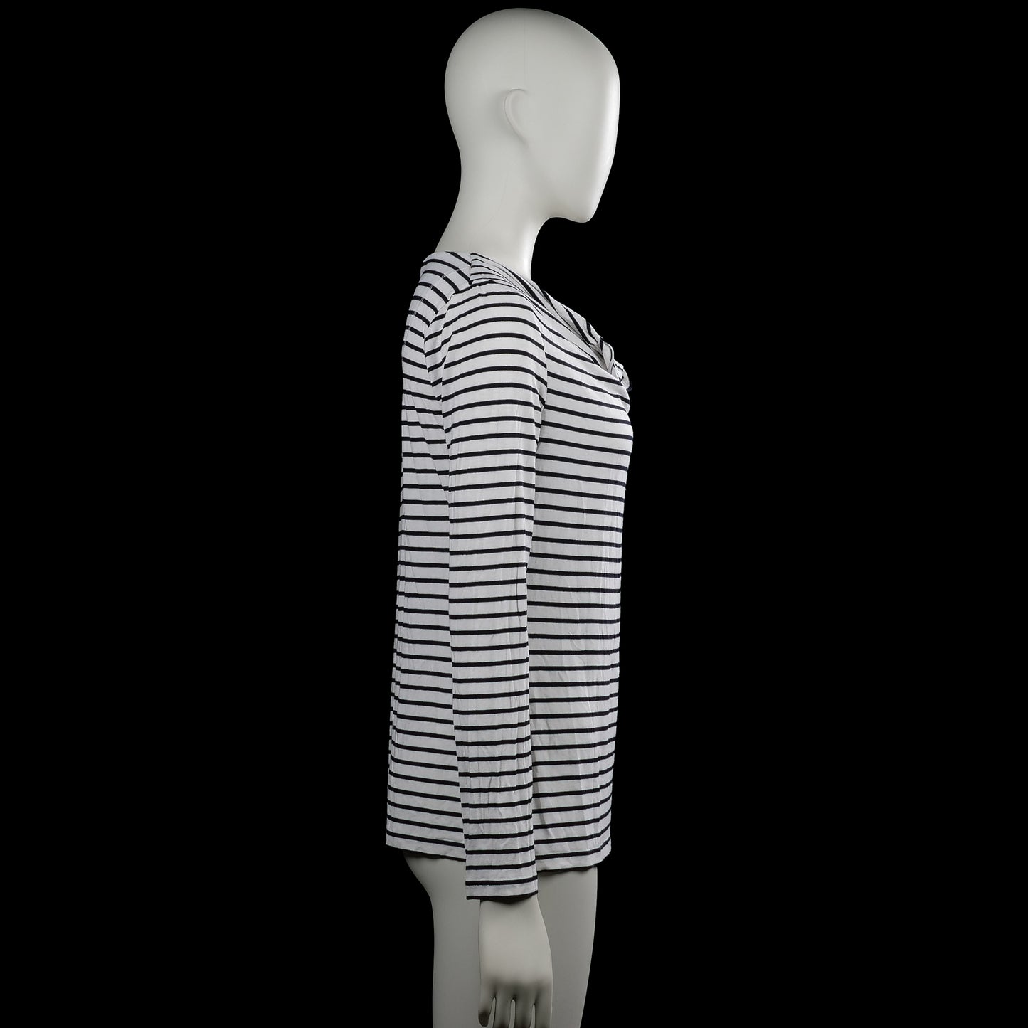 Long-sleeve top - White & Black - Size M