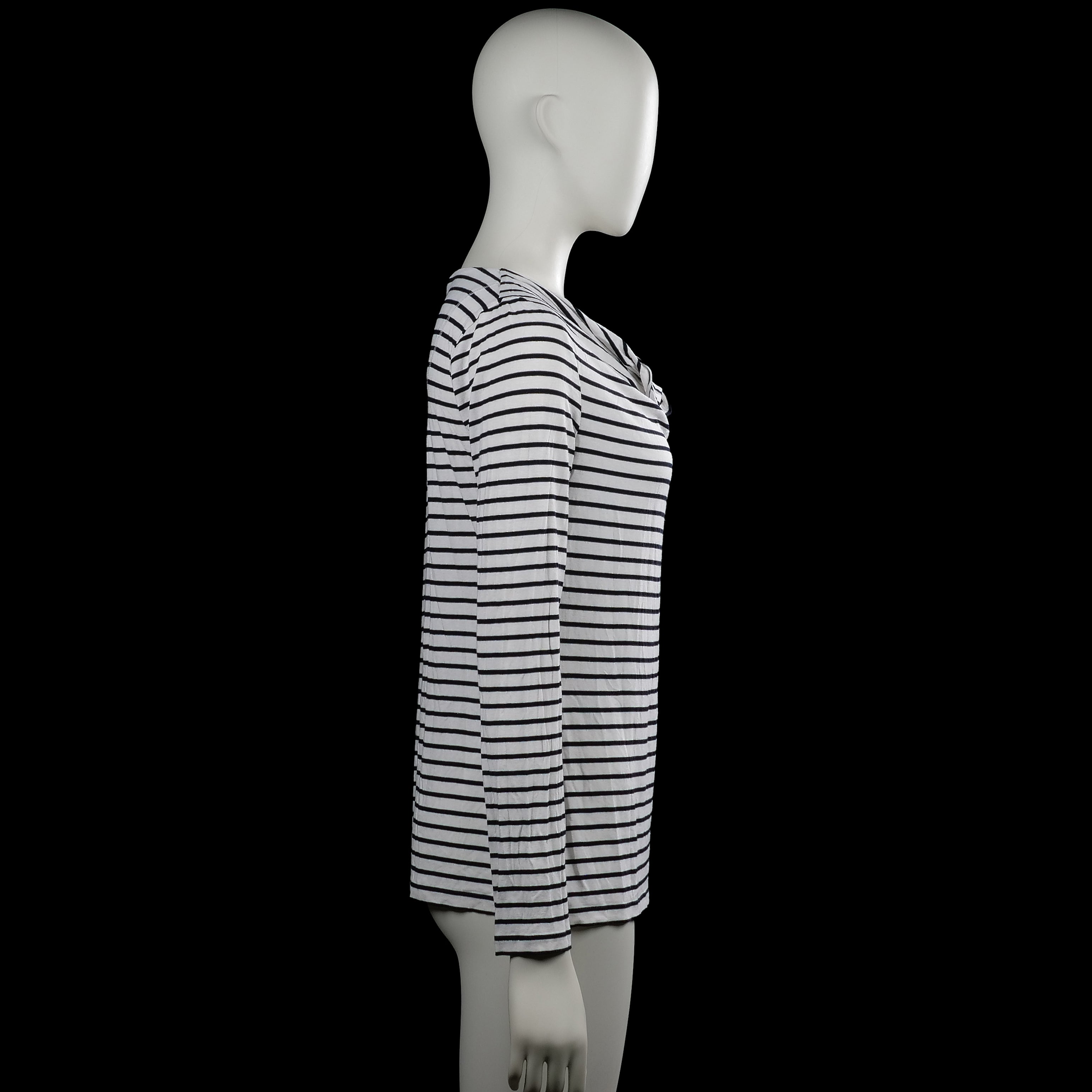 Long-sleeve top - White & Black - Size M