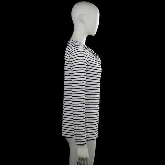 Long-sleeve top - White & Black - Size M