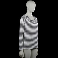 Long-sleeve top - White & Black - Size M