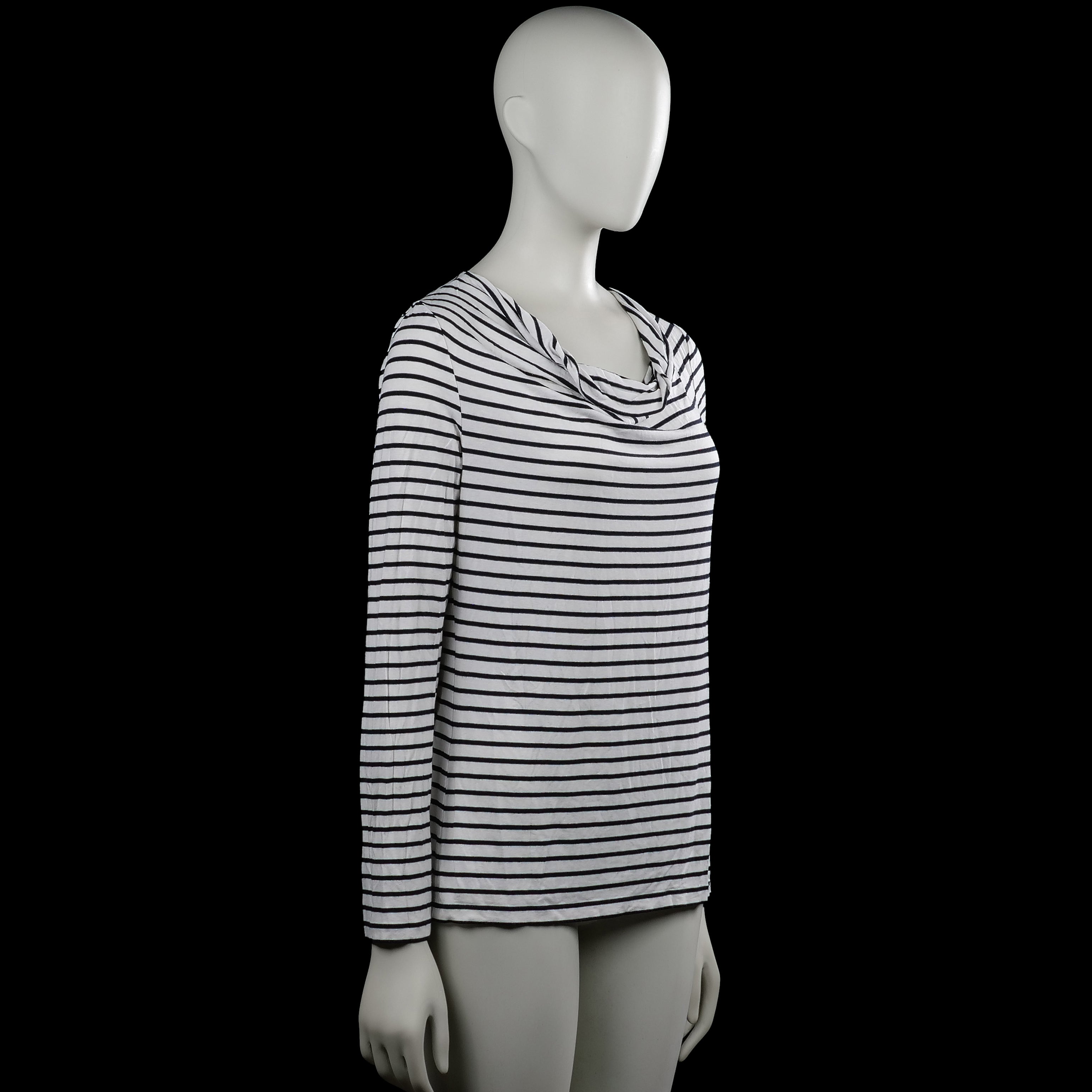 Long-sleeve top - White & Black - Size M