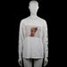 Fruit Of The Loom - Long-sleeve top - White & Black - Size M - White long-sleeve top with a round neck and straight hem. Features a large printed portrait on the front and black graphic print down the sleeves.