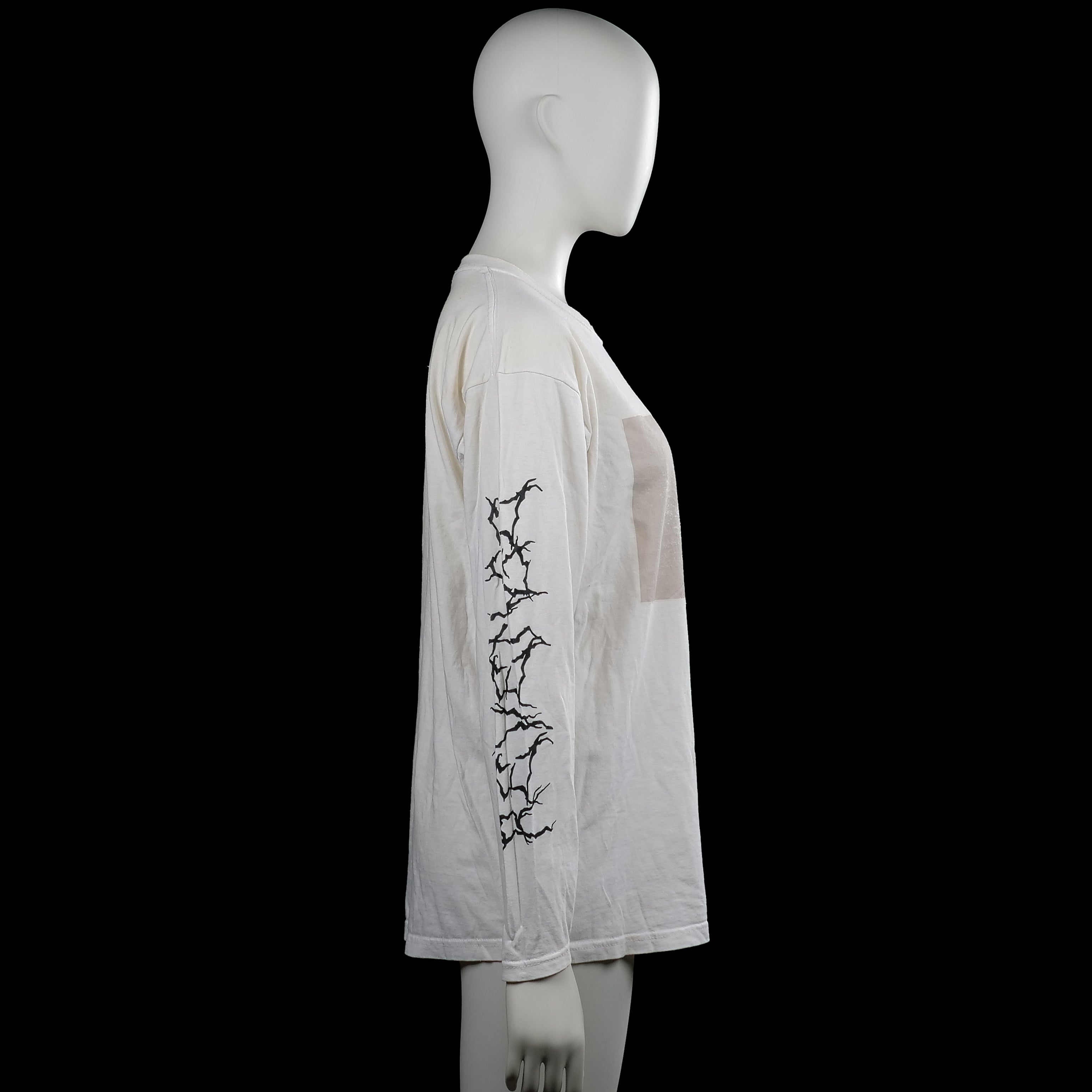Long-sleeve top - White & Black - Size M
