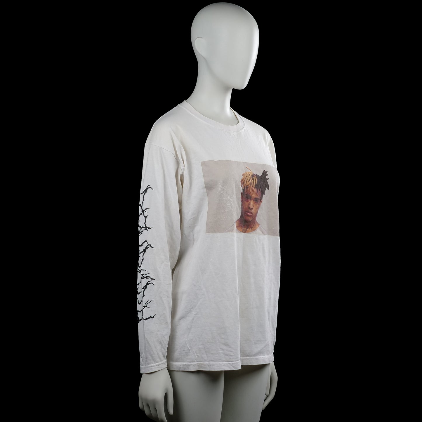 Long-sleeve top - White & Black - Size M