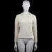 Sweater - Ivory - Size S - Ivory solid long-sleeve top with a round neckline and straight hem. Plain cuffs and visible vertical seam detailing on the front.