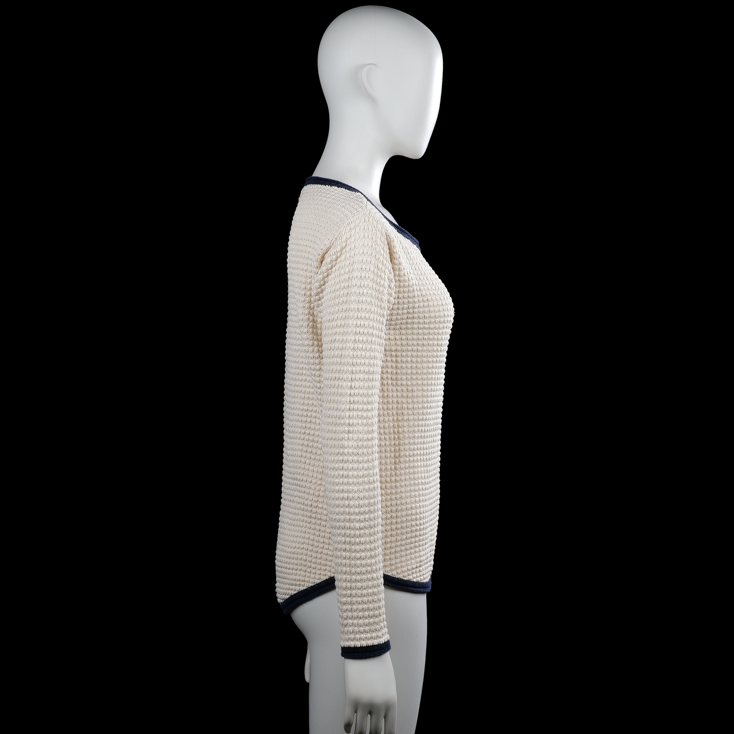 Sweater - Ivory & Navy - Size XS