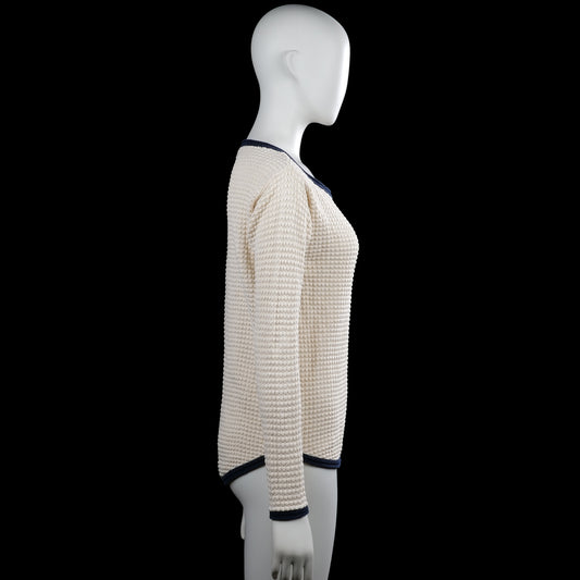 Sweater - Ivory & Navy - Size XS