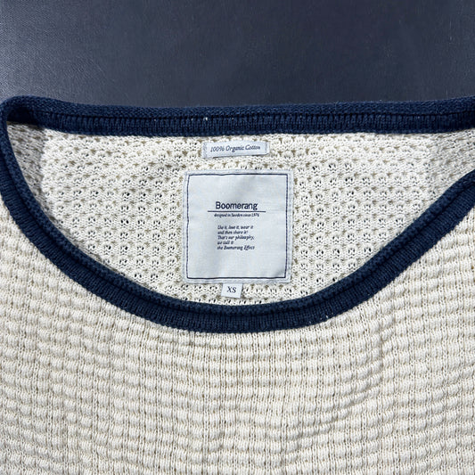 Sweater - Ivory & Navy - Size XS