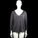 Drykorn - Long-sleeve top - Dark Gray - Size S - Dark gray solid long-sleeve top with a V-neckline and plain cuffs. Features a straight hem.