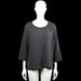 Isolde - T-shirt - Black & White - Size XL - Black and white top with an all-over geometric print and a scoop neckline. Three-quarter sleeves with plain cuffs and a straight hem.