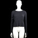 Samsa - Sweater - Charcoal - Size M - Charcoal solid ribbed top with a boat neckline and long sleeves. Straight hem and plain cuffs.