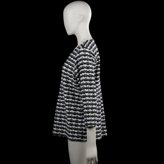 Long-sleeve top - Black & White - Size L