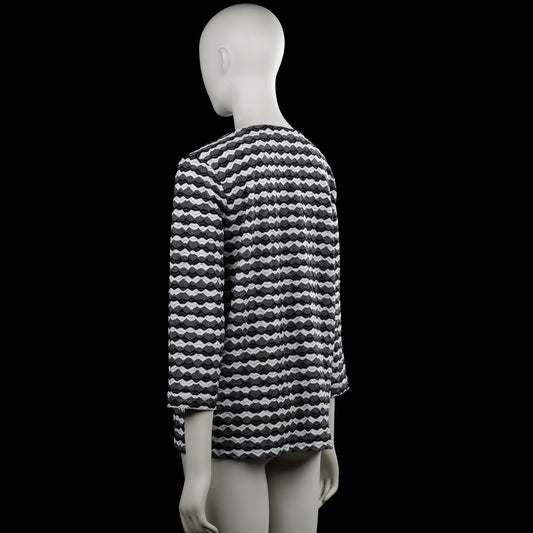Long-sleeve top - Black & White - Size L