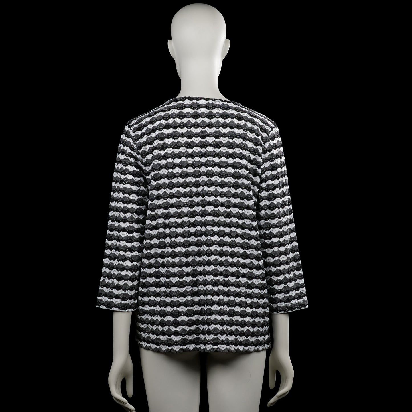 Long-sleeve top - Black & White - Size L