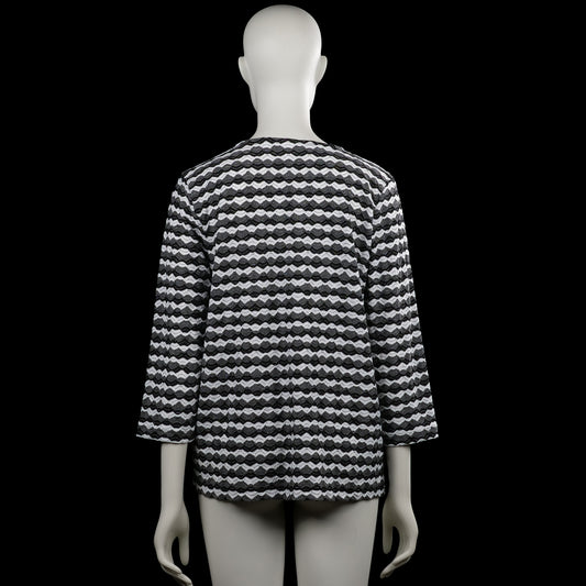 Long-sleeve top - Black & White - Size L
