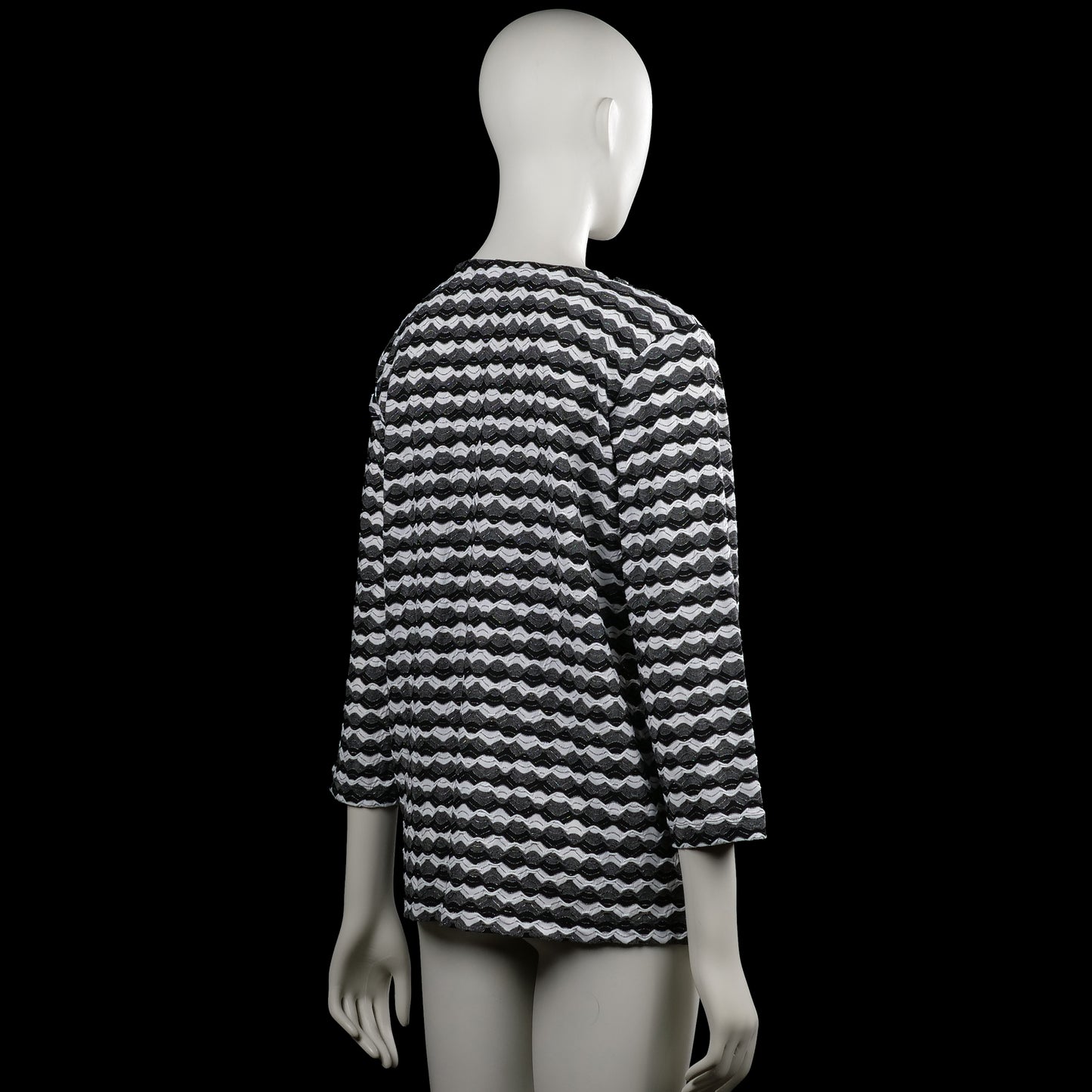 Long-sleeve top - Black & White - Size L