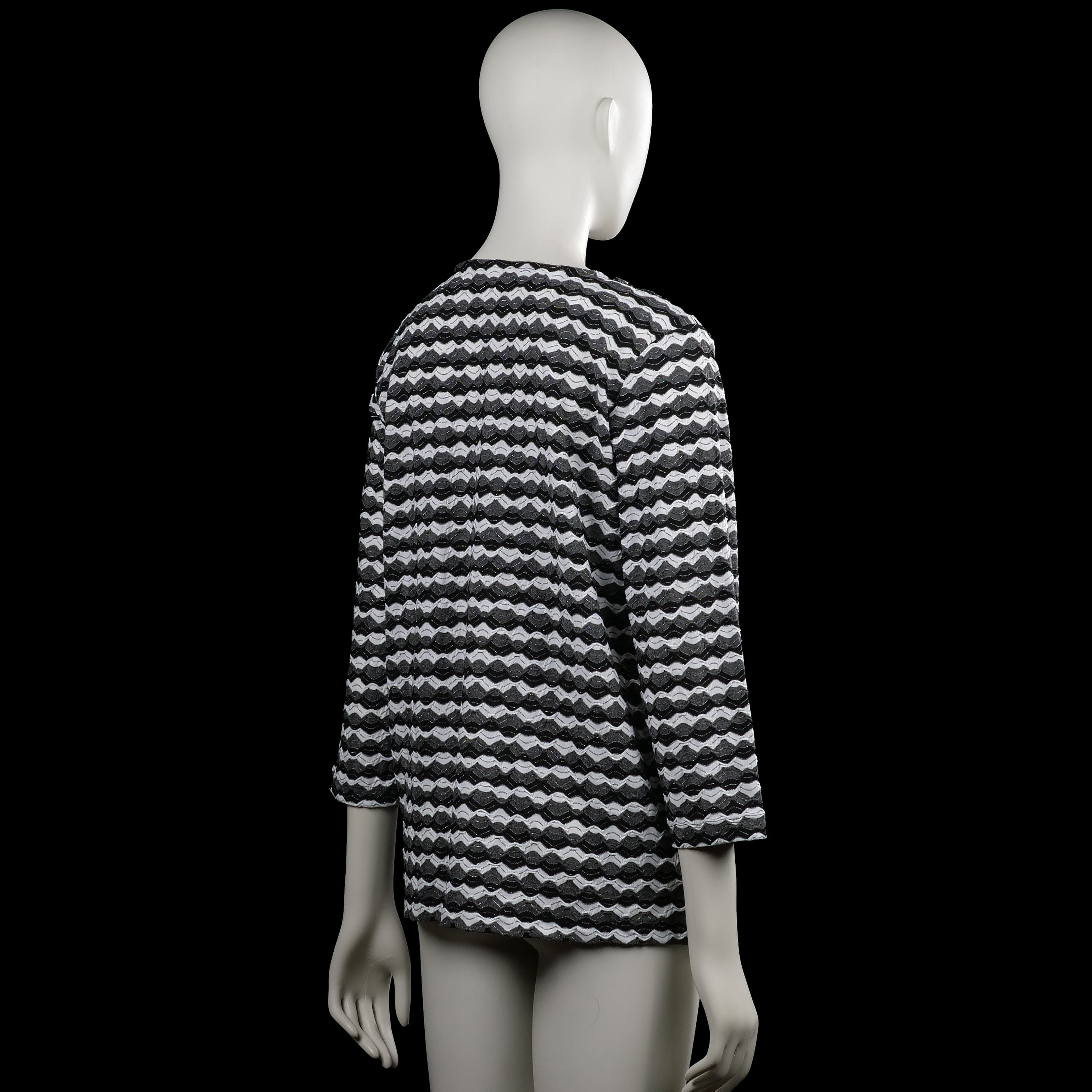 Long-sleeve top - Black & White - Size L