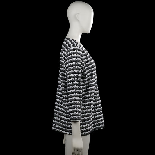 Long-sleeve top - Black & White - Size L