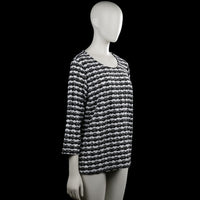 Long-sleeve top - Black & White - Size L