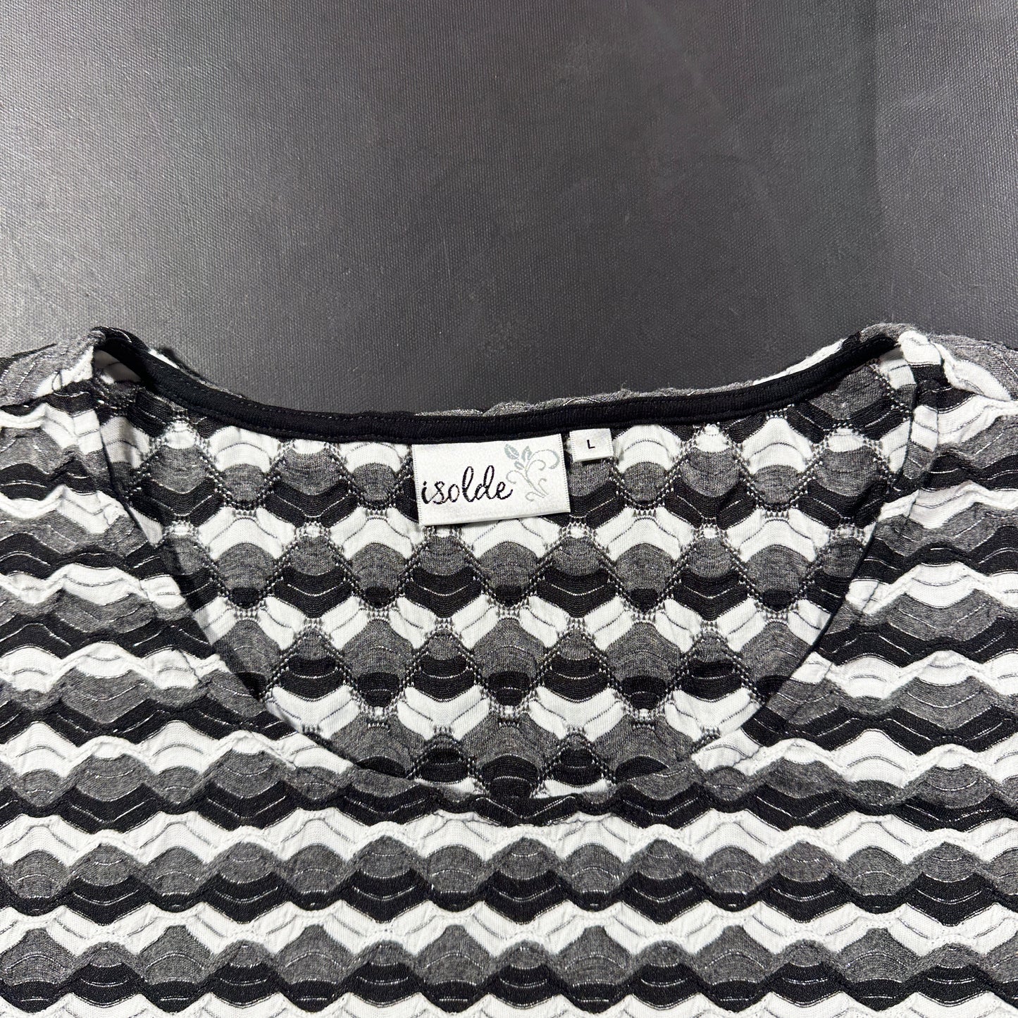 Long-sleeve top - Black & White - Size L