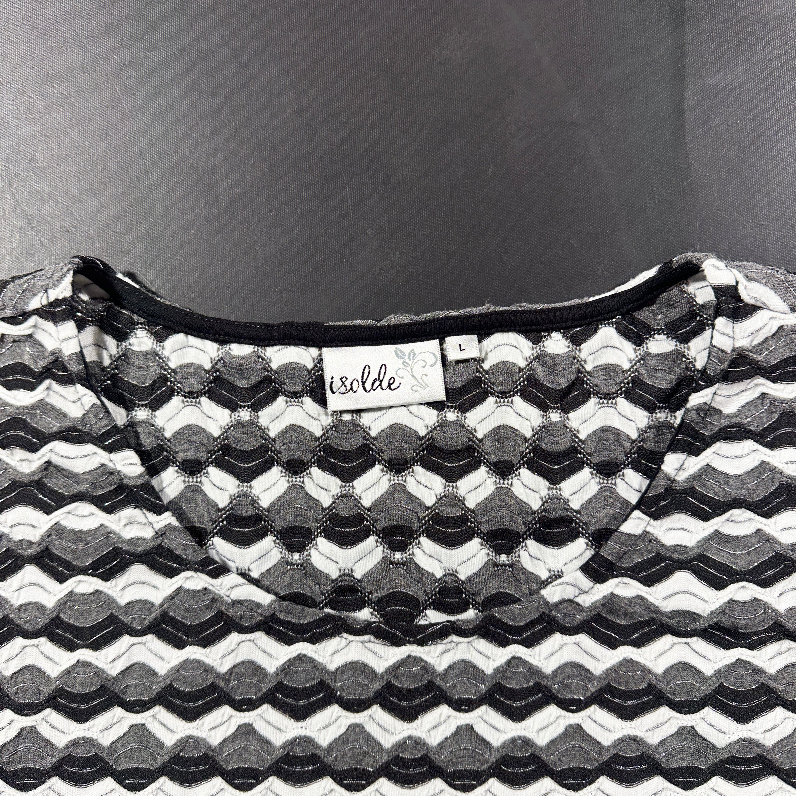 Long-sleeve top - Black & White - Size L