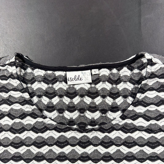Long-sleeve top - Black & White - Size L
